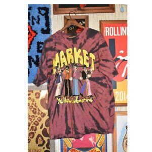 MARKET YELLOW SUBMARINE Beatles T-SHirt Tie Dye Size L AS IS w Sticker! SOLD OUT